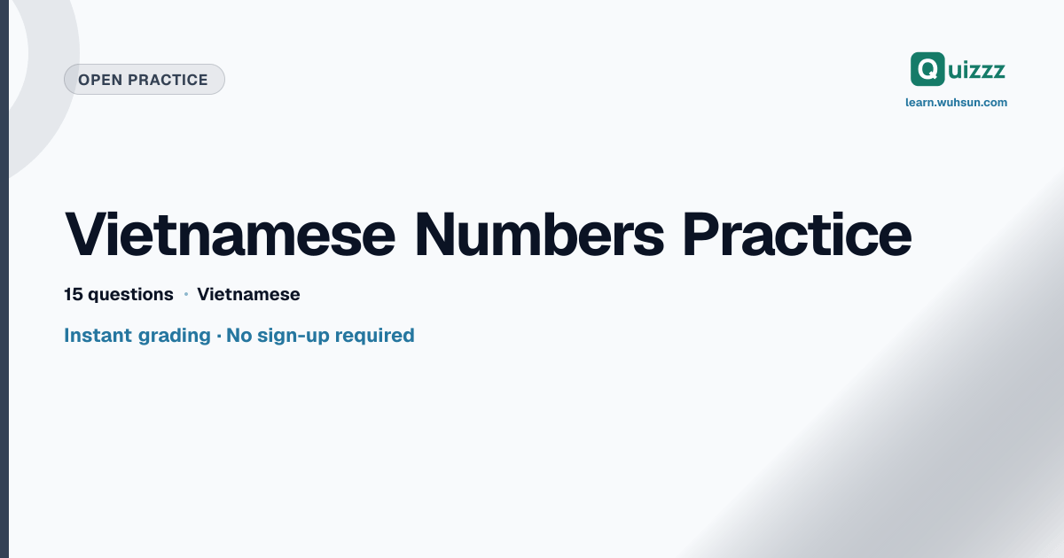 Vietnamese Numbers Practice