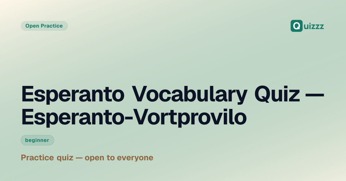 Esperanto Vocabulary Quiz — Esperanto-Vortprovilo